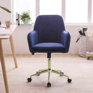 Royal Blue Velvet Office Chair
