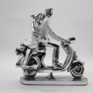 Silver Couple On Motorbike