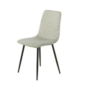 Kacy Light Grey Plush Velvet Dining Chair