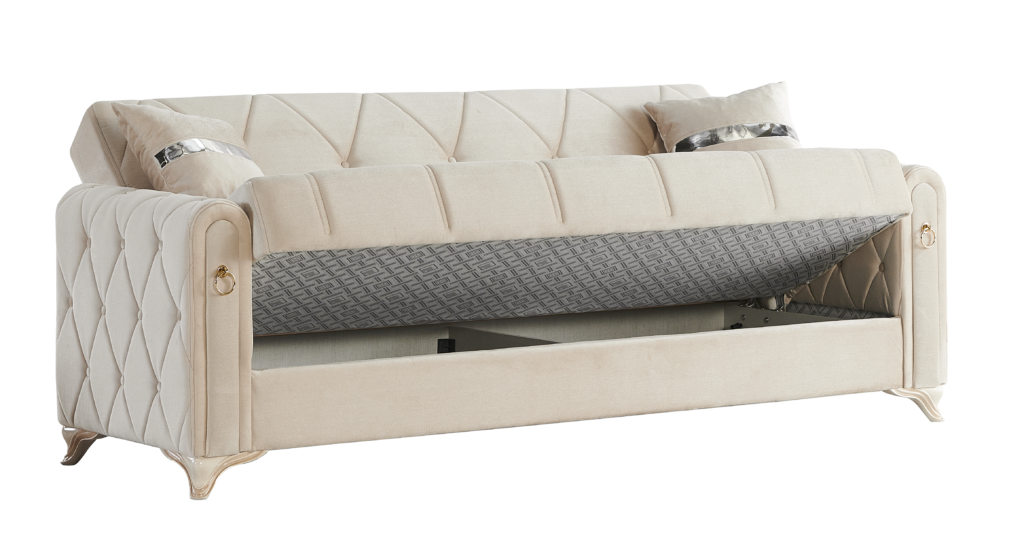 Amman Beige Velvet Sofa Bed 3+2+1 Set Mi Home UK